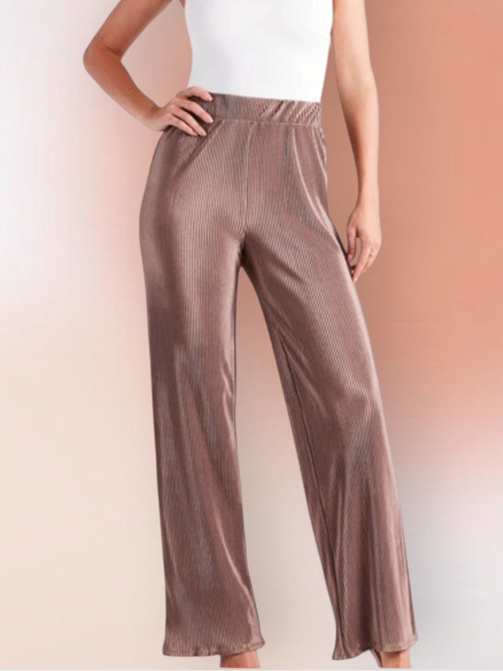 Windsor Light Brown Coco Wide Leg Flowy Pants Size Medium Tall NWT